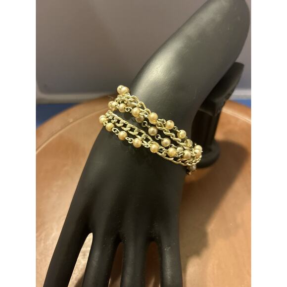 Vintage Multi Strand‎ Bracelet Statement Signed STAR - Picture 1 of 7